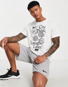 Белая футболка с графическим принтом Nike Training-Белый