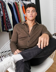 Коричневый кардиган с воротником Selected Homme-Коричневый цвет