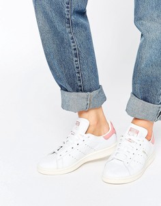 Бело-розовые кроссовки adidas Originals Stan Smith-Белый