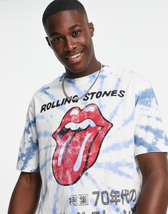 Oversized-футболка окраски тай-дай с принтом "Rolling Stones" Only & Sons-Разноцветный