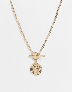 Золотистое ожерелье с литой подвеской French Connection-Золотистый