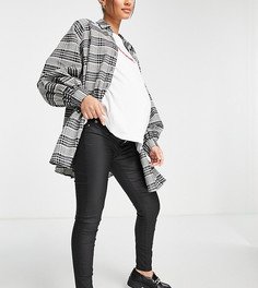 Черные зауженные джинсы с посадкой над животом River Island Maternity-Черный цвет