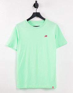Футболка мятного цвета с маленьким логотипом New Balance-Зеленый цвет