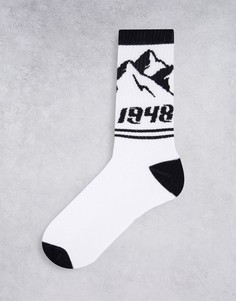 Черно-белые спортивные носки с горами ASOS DESIGN-Белый