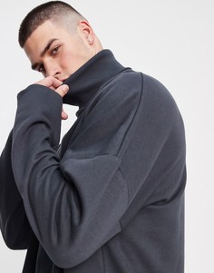 Свитшот в стиле extreme oversized выбеленного черного цвета с высоким воротником от комплекта ASOS DESIGN-Черный цвет