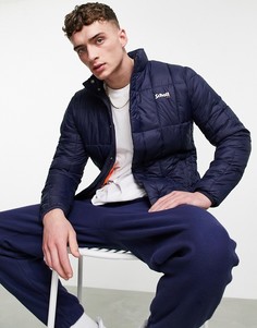 Темно-синяя легкая дутая куртка квадратной стежки Schott Alabama-Темно-синий