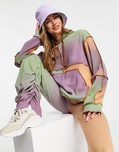 Легкий трикотажный oversized-худи в стиле пэчворк от комплекта Jaded London-Многоцветный