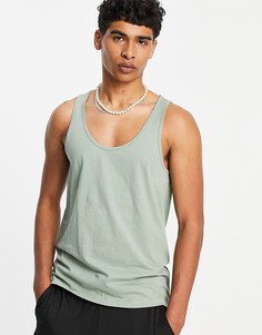Обтягивающая майка хаки ASOS DESIGN-Зеленый цвет