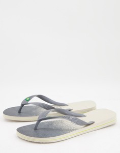 Монохромные шлепанцы с эффектом омбре Havaianas Brasil Fresh-Черный цвет