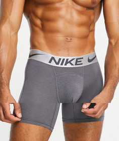 Серые боксеры-брифы из хлопкового модала Nike Training Luxe-Серый