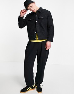 Черная фланелевая куртка в стиле oversized Weekday Milton-Черный цвет