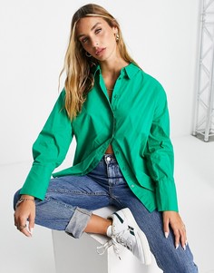 Зеленая oversized-рубашка Vero Moda-Зеленый цвет