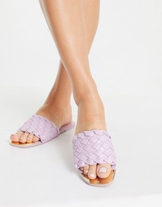 Фиолетовые плетеные сандалии на плоской подошве River Island-Фиолетовый цвет