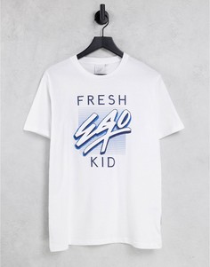 Белая футболка с крупным принтом Fresh Ego Kid-Белый
