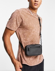 Черная сумка через плечо Bershka-Черный цвет