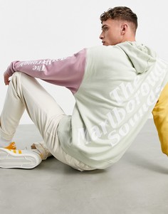 Oversized-худи в стиле колор-блок с несколькими принтами ASOS DESIGN-Разноцветный