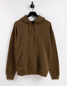 Коричневый худи в стиле oversized Jack & Jones Originals-Коричневый цвет