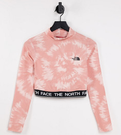 Розовый укороченный лонгслив с принтом тай-дай The North Face Perf – эксклюзивно для ASOS-Светло-бежевый цвет
