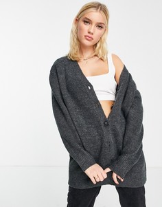 Темно-серый oversized-кардиган на пуговицах ASOS DESIGN