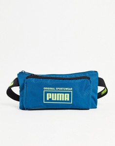 Сумка на пояс синего и зеленого цветов Puma Sole-Голубой
