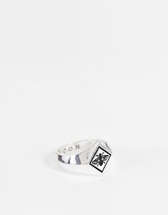 Серебристое кольцо-печатка с дизайном в виде пчелы Icon Brand-Серебряный