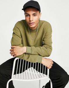 Oversized-свитшот цвета хаки Jack & Jones Originals-Зеленый цвет