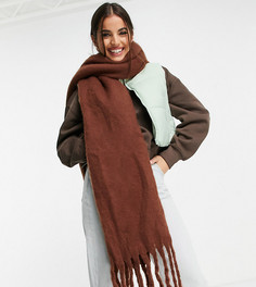 Мягкий шарф шоколадно-коричневого цвета My Accessories London-Коричневый цвет
