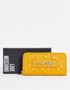 Стеганый кошелек горчичного цвета Love Moschino-Желтый