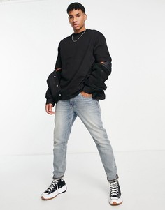 Черная свободная футболка с короткими рукавами River Island Studio-Черный цвет