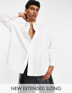 Белая рубашка в стиле "extreme oversized" с оборками спереди ASOS DESIGN-Белый