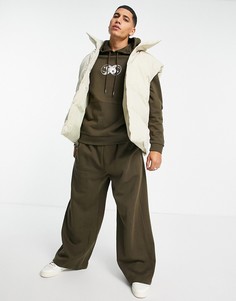 Светло-бежевый дутый жилет в стиле oversized ASOS DESIGN-Светло-бежевый цвет