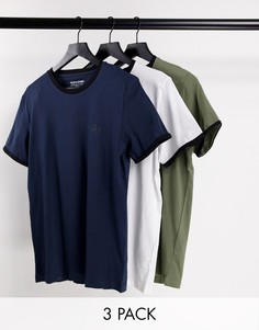 Набор из 3 футболок с круглым вырезом и логотипом Jack & Jones-Разноцветный