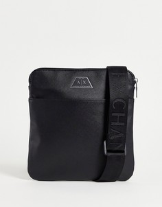 Черная сумка через плечо с логотипом Armani Exchange-Черный цвет