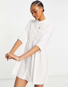 Белое платье-рубашка без воротника Vero Moda-Белый