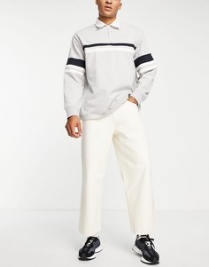 Светло-бежевые укороченные джинсы с широкими штанинами ASOS DESIGN-Белый