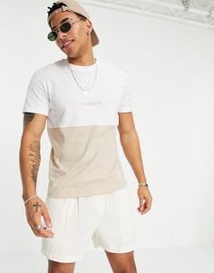 Светло-бежевая футболка с надписью «Toronto» в стиле колор-блок New Look-Светло-бежевый цвет