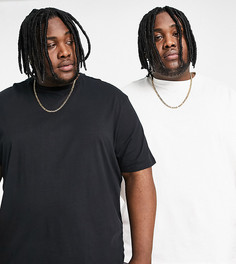 Набор из 2 свободных футболок в стиле oversized черного и белого цвета Another Influence Plus-Многоцветный