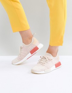 Трикотажные кроссовки кремового цвета adidas Originals NMD R1 Stealth-Белый