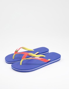 Красно-синие шлепанцы Havaianas Brasil-Голубой