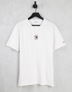 Белая футболка с маленьким круглым логотипом Tommy Jeans-Белый