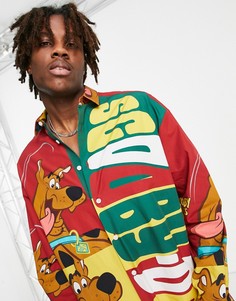 Oversized-рубашка с блочным принтом Скуби-Ду в стиле 90-х ASOS DESIGN-Зеленый цвет
