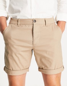 Светло-бежевые облегающие шорты чиносы ASOS DESIGN-Светло-бежевый цвет
