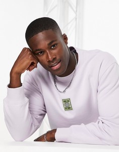 Сиреневый свитшот с нашивкой из ткани Topman-Фиолетовый цвет