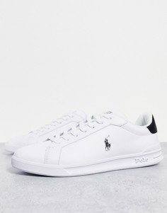 Белые кожаные кроссовки с фирменным логотипом Polo Ralph Lauren Heritage Court-Белый