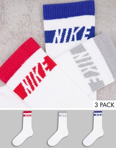 Набор носков с синей, серой и красной отделкой Nike Training Everyday Cushioned-Многоцветный