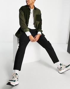 Черные брюки из ткани с добавлением льна Only & Sons-Черный цвет