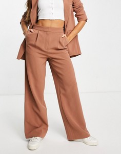Бежевые брюки в тонкую полоску ASOS DESIGN-Разноцветный