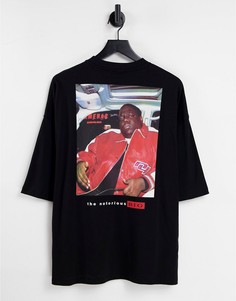 Черная футболка в стиле oversized с принтом Biggie Smalls ASOS DESIGN-Черный цвет