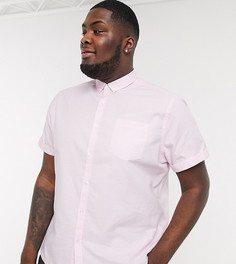 Розовая оксфордская рубашка с короткими рукавами New Look Plus-Розовый цвет