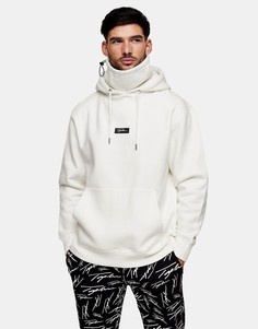 Светло-бежевый худи со вшитой маской для лица Topman Signature-Белый